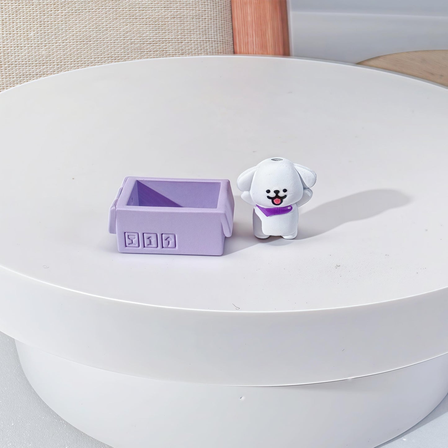 5$ 6pcsCute puppy paired with colorful cardboard box baked paint alloy set, mobile phone chain bag hanging DIY accessories