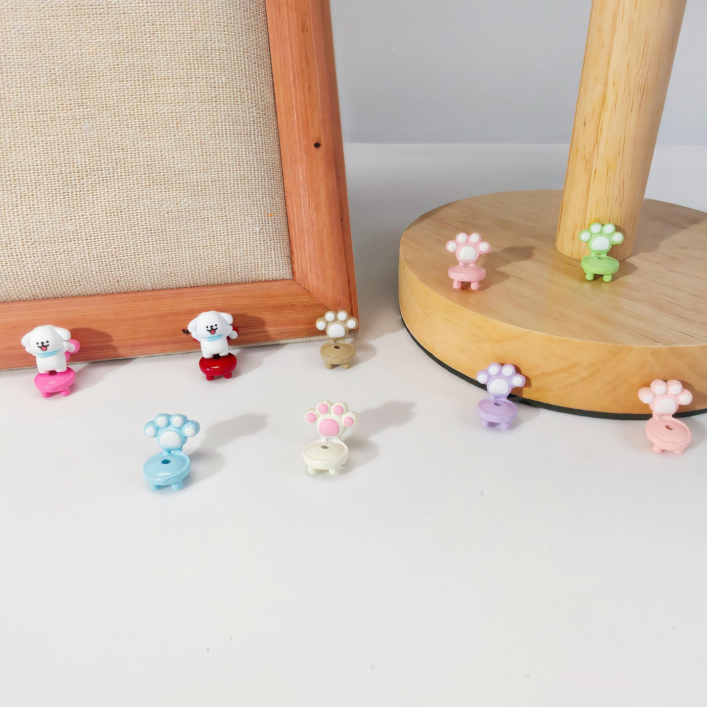 5$ 12pcs Cute Cat Claw Chair Color Paint Alloy Furniture Phone Chain Bag Hanging DIY Accessories